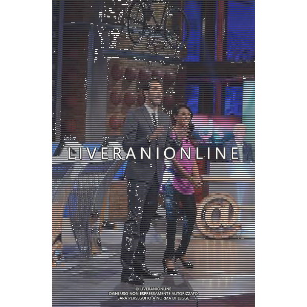 \'La Domenica Sportiva\' Trasmissione Televisiva Milano 23 agosto 2015 nella foto i nuovi conduttori Alessandro Antinelli e Giusy Versace ©Gazzaniga/AGENZIA ALDO LIVERANI SAS