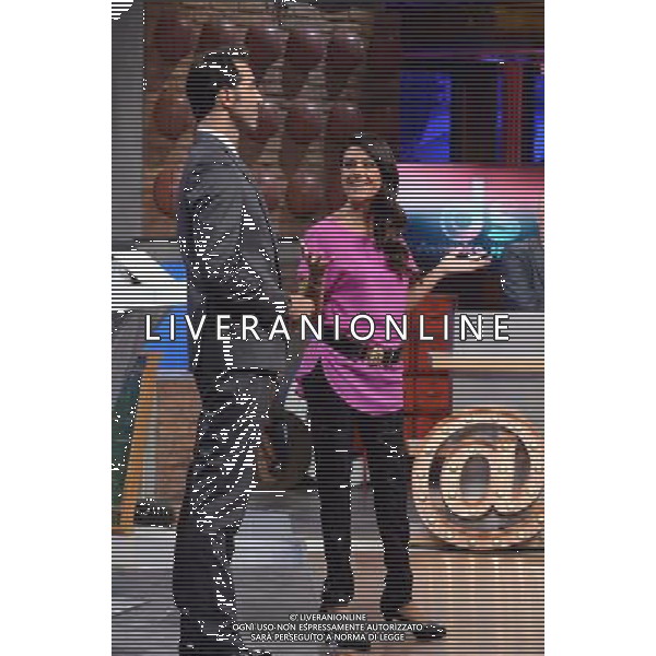 \'La Domenica Sportiva\' Trasmissione Televisiva Milano 23 agosto 2015 nella foto i nuovi conduttori Alessandro Antinelli e Giusy Versace ©Gazzaniga/AGENZIA ALDO LIVERANI SAS