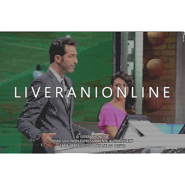 \'La Domenica Sportiva\' Trasmissione Televisiva Milano 23 agosto 2015 nella foto i nuovi conduttori Alessandro Antinelli e Giusy Versace ©Gazzaniga/AGENZIA ALDO LIVERANI SAS