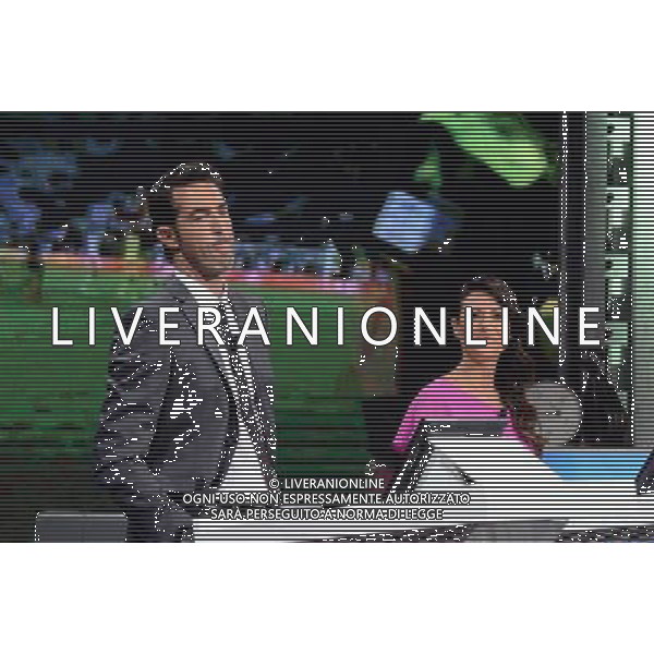 \'La Domenica Sportiva\' Trasmissione Televisiva Milano 23 agosto 2015 nella foto i nuovi conduttori Alessandro Antinelli e Giusy Versace ©Gazzaniga/AGENZIA ALDO LIVERANI SAS