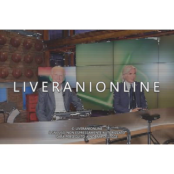 \'La Domenica Sportiva\' Trasmissione Televisiva Milano 23 agosto 2015 nella foto Giovanni Trapattoni e Ivan Zazzaroni ©Gazzaniga/AGENZIA ALDO LIVERANI SAS