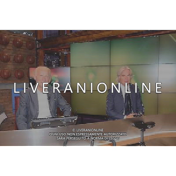 \'La Domenica Sportiva\' Trasmissione Televisiva Milano 23 agosto 2015 nella foto Giovanni Trapattoni e Ivan Zazzaroni ©Gazzaniga/AGENZIA ALDO LIVERANI SAS