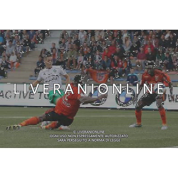 Goal Romain HAMOUMA / Lamine KONE - 23.08.2015 - Lorient / Saint Etienne - 3eme journee de Ligue 1 Photo : Vincent Michel / Icon Sport AG ALDO LIVERANI SAS ONLY ITALY
