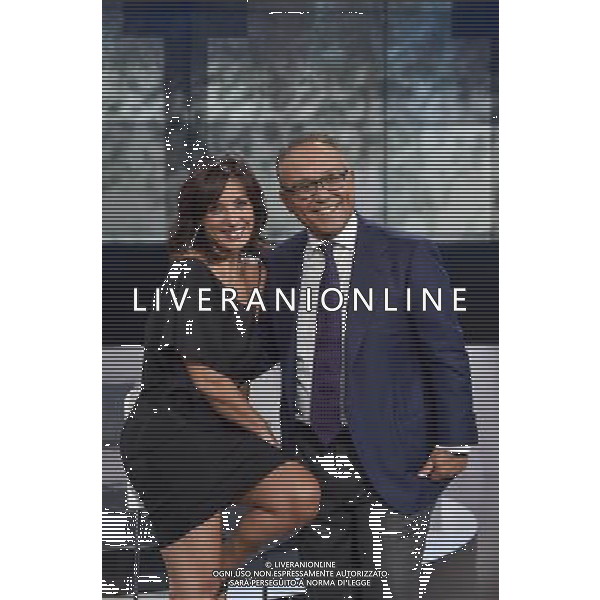 Roma - 24/08/2015 - Studi Rai Saxa Rubra -Trasmissione TV \' Il Processo del Lunedi\' \' - nella foto: Enrico Varriale e Giovanna Carollo / Ph. Fabrizio Corradetti - Ag. Aldo Liverani sas