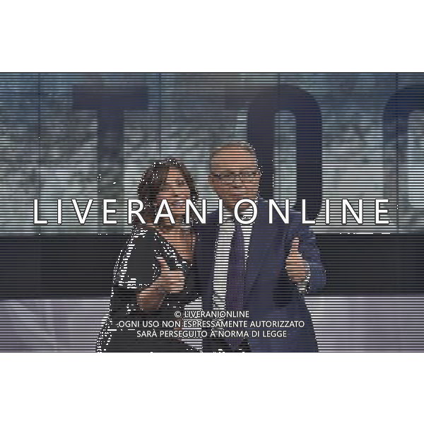 Roma - 24/08/2015 - Studi Rai Saxa Rubra -Trasmissione TV \' Il Processo del Lunedi\' \' - nella foto: Enrico Varriale e Giovanna Carollo / Ph. Fabrizio Corradetti - Ag. Aldo Liverani sas