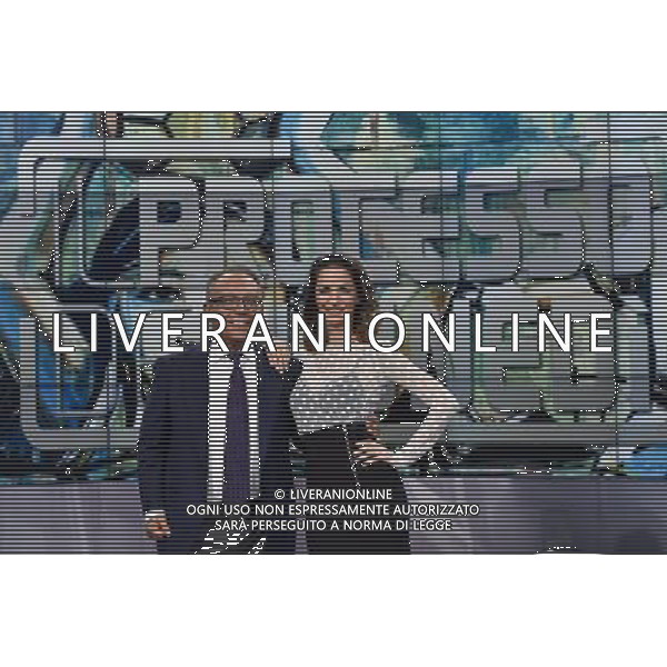 Roma - 24/08/2015 - Studi Rai Saxa Rubra -Trasmissione TV \' Il Processo del Lunedi\' \' - nella foto: Enrico Varriale e Andrea Delogu / Ph. Fabrizio Corradetti - Ag. Aldo Liverani sas