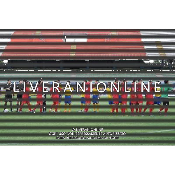 Monza 26-08-2015 Stadio Brianteo Amichevole precampionato Monza vs Parma nella foto il saluto tra le due squadre foto Roberto Garavaglia - ag. Aldo Liverani sas
