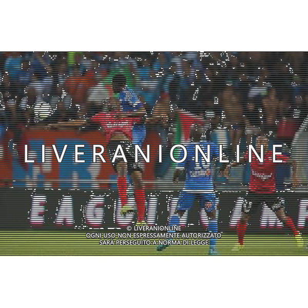 Sloan PRIVAT / Nicolas NKOULOU - 28.08.2015 - Guingamp / Marseille - 4eme journee de Ligue 1 Photo : Vincent Michel / Icon Sport AG ALDO LIVERANI SAS ONLY ITALY