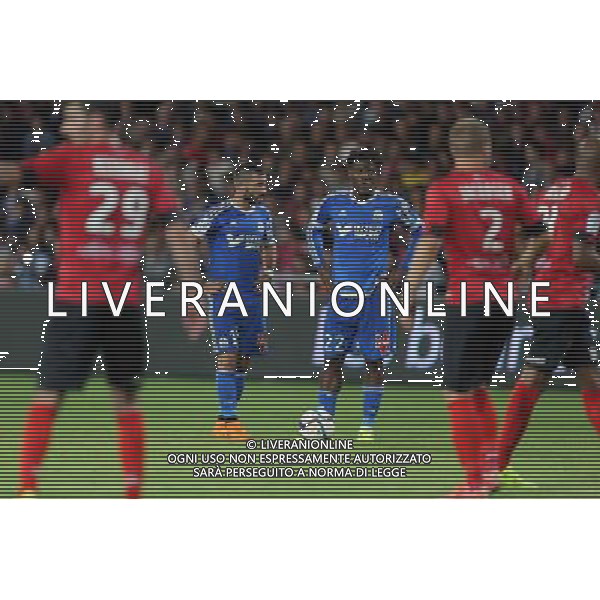 Romain ALESSANDRINI / Michy BATSHUAYI - 28.08.2015 - Guingamp / Marseille - 4eme journee de Ligue 1 Photo : Vincent Michel / Icon Sport /AGENZIA ALDO LIVERANI Sas - ITALY ONLY - EDITORIAL USE ONLY
