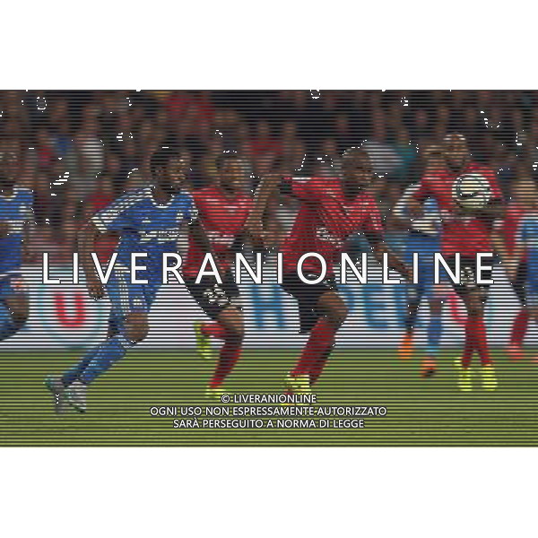 Sloan PRIVAT / Nicolas NKOULOU - 28.08.2015 - Guingamp / Marseille - 4eme journee de Ligue 1 Photo : Vincent Michel / Icon Sport /AGENZIA ALDO LIVERANI Sas - ITALY ONLY - EDITORIAL USE ONLY