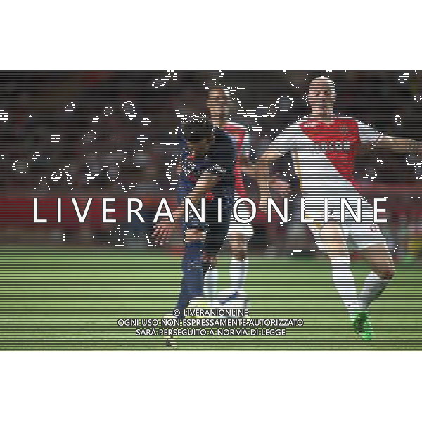Goal Ezequiel Lavezzi / Andrea Raggi - 30.08.2015 - Monaco / PSG - 4eme journee de Ligue 1 Photo : Serge Haouzi / Icon Sport AG ALDO LIVERANI SAS ONLY ITALY