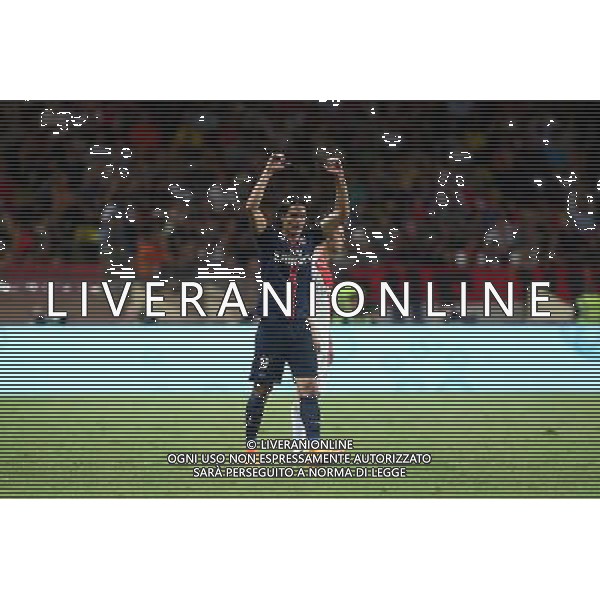Joie Edinson Cavani - 30.08.2015 - Monaco / PSG - 4eme journee de Ligue 1 Photo : Serge Haouzi / Icon Sport AG ALDO LIVERANI SAS ONLY ITALY