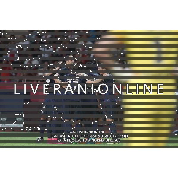 Joie PSG - 30.08.2015 - Monaco / PSG - 4eme journee de Ligue 1 Photo : Serge Haouzi / Icon Sport AG ALDO LIVERANI SAS ONLY ITALY *** Local Caption ***