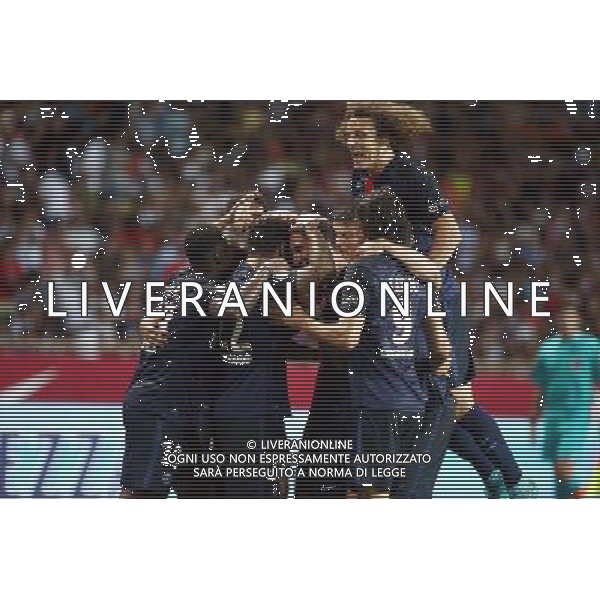 Joie PSG / Angel DI MARIA - 30.08.2015 - Monaco / PSG - 4eme journee de Ligue 1 Photo : Serge Haouzi / Icon Sport AG ALDO LIVERANI SAS ONLY ITALY *** Local Caption ***