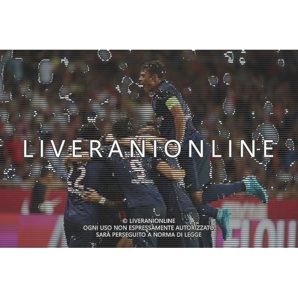 Joie PSG / Thiago SILVA - 30.08.2015 - Monaco / PSG - 4eme journee de Ligue 1 Photo : Serge Haouzi / Icon Sport AG ALDO LIVERANI SAS ONLY ITALY