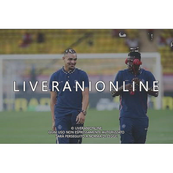 Layvin Kurzawa / Serge Aurier - 30.08.2015 - Monaco / PSG - 4eme journee de Ligue 1 Photo : Serge Haouzi / Icon Sport /AGENZIA ALDO LIVERANI Sas - ITALY ONLY - EDITORIAL USE ONLY