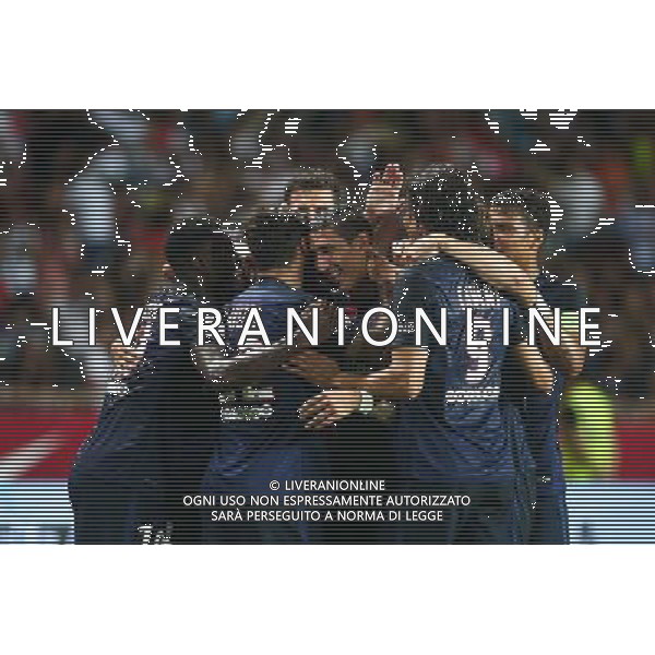 Joie PSG - Angel Di Maria - 30.08.2015 - Monaco / PSG - 4eme journee de Ligue 1 Photo : Serge Haouzi / Icon Sport /AGENZIA ALDO LIVERANI Sas - ITALY ONLY - EDITORIAL USE ONLY