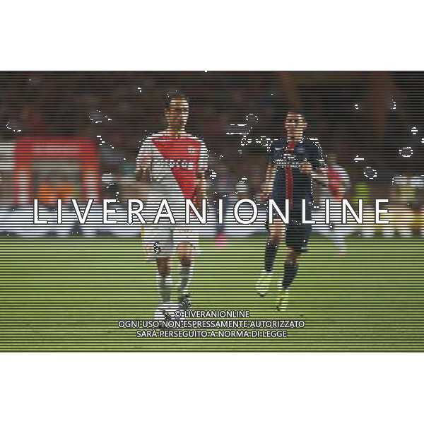 Ricardo Carvalho / Angel Di Maria - 30.08.2015 - Monaco / PSG - 4eme journee de Ligue 1 Photo : Serge Haouzi / Icon Sport /AGENZIA ALDO LIVERANI Sas - ITALY ONLY - EDITORIAL USE ONLY