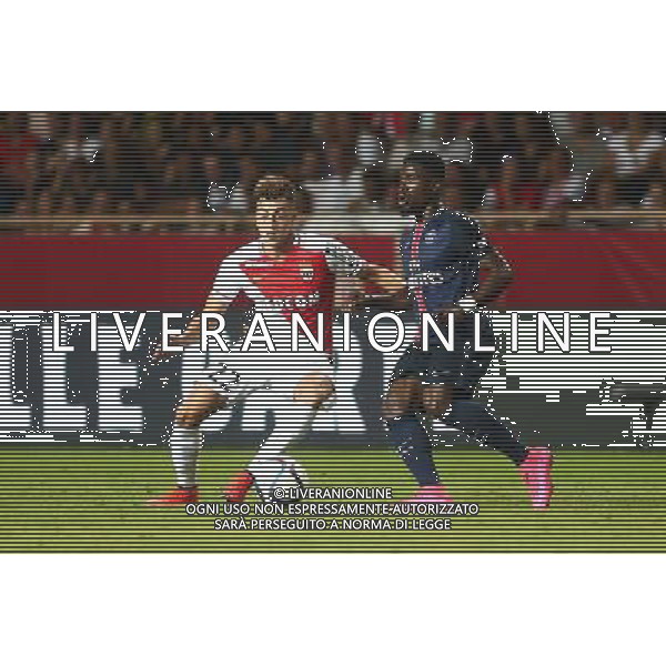 Stephan El Shaarawy / Serge Aurier - 30.08.2015 - Monaco / PSG - 4eme journee de Ligue 1 Photo : Serge Haouzi / Icon Sport /AGENZIA ALDO LIVERANI Sas - ITALY ONLY - EDITORIAL USE ONLY