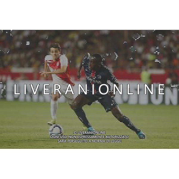 Blaise Matuidi / Bernardo Silva - 30.08.2015 - Monaco / PSG - 4eme journee de Ligue 1 Photo : Serge Haouzi / Icon Sport /AGENZIA ALDO LIVERANI Sas - ITALY ONLY - EDITORIAL USE ONLY