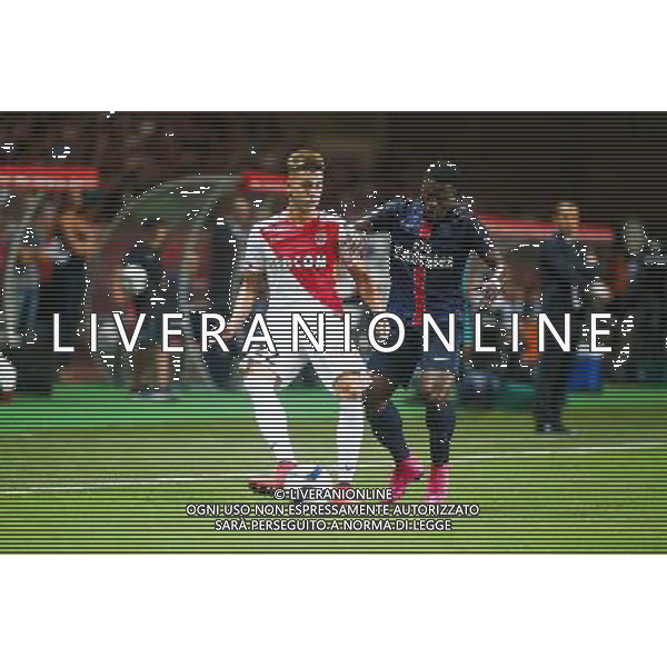 Stephan El Shaarawy / Serge Aurier - 30.08.2015 - Monaco / PSG - 4eme journee de Ligue 1 Photo : Serge Haouzi / Icon Sport /AGENZIA ALDO LIVERANI Sas - ITALY ONLY - EDITORIAL USE ONLY