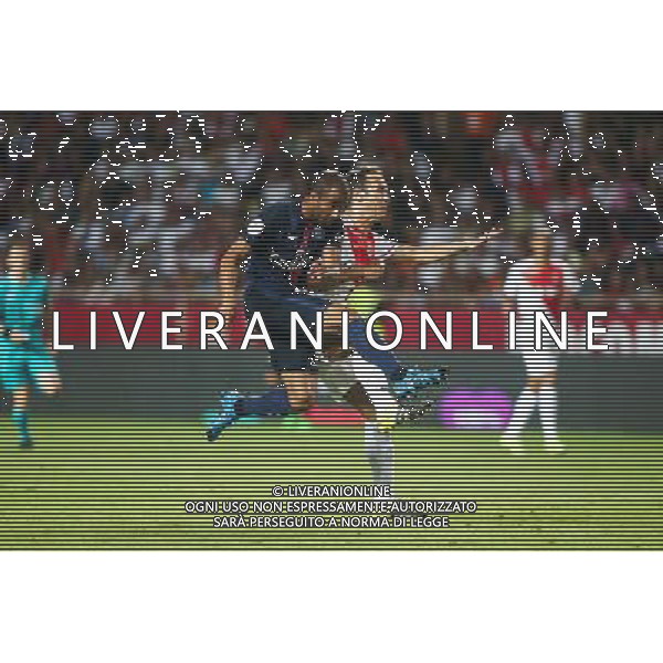 Lucas moura / Ricardo Carvalho - 30.08.2015 - Monaco / PSG - 4eme journee de Ligue 1 Photo : Serge Haouzi / Icon Sport /AGENZIA ALDO LIVERANI Sas - ITALY ONLY - EDITORIAL USE ONLY