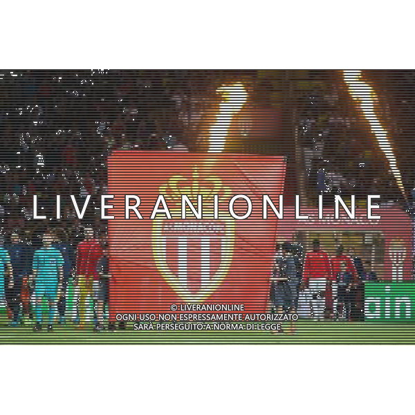 Illustration Entree Joueurs - 30.08.2015 - Monaco / PSG - 4eme journee de Ligue 1 Photo : Serge Haouzi / Icon Sport /AGENZIA ALDO LIVERANI Sas - ITALY ONLY - EDITORIAL USE ONLY