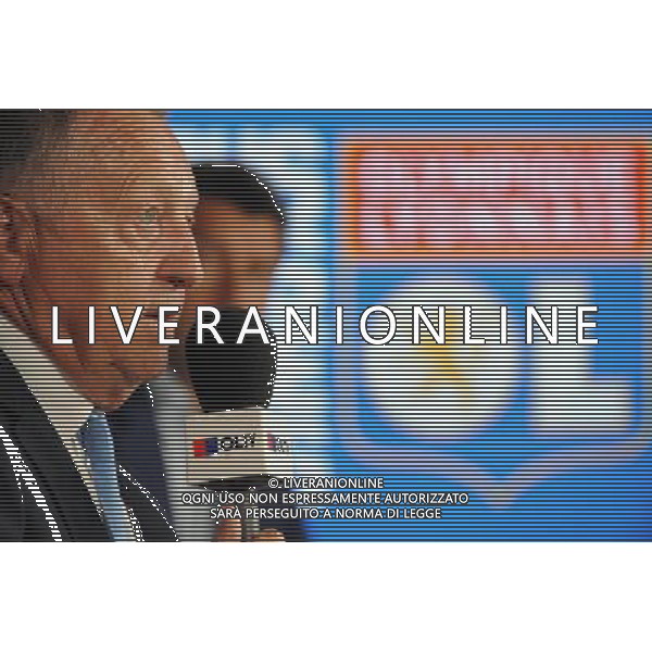 Jean Michel AULAS / Hubert FOURNIER - 30.08.2015 - Presentation nouveau joueur de Lyon - Ligue 1 2015/2016 Photo : Jean Paul Thomas / Icon Sport *** Local Caption *** AG ALDO LIVERANI SAS ONLY ITALY *** Local Caption *** AG ALDO LIVERANI SAS ONLY ITALY