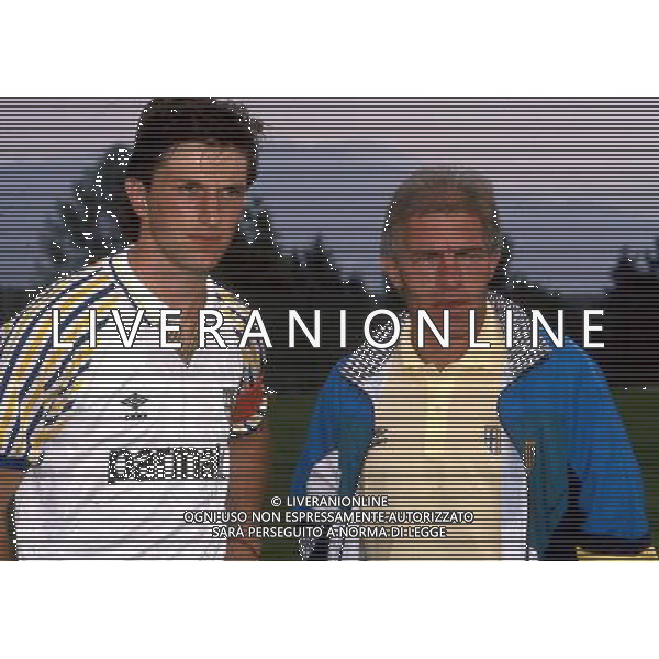 NEVIO SCALA ALLENATORE DEL PARMA CALCIO CON LORENZO MINOTTI 1991/1992 - RETROSPETTIVA ©ARCHIVIO AGENZIA ALDO LIVERANI SAS