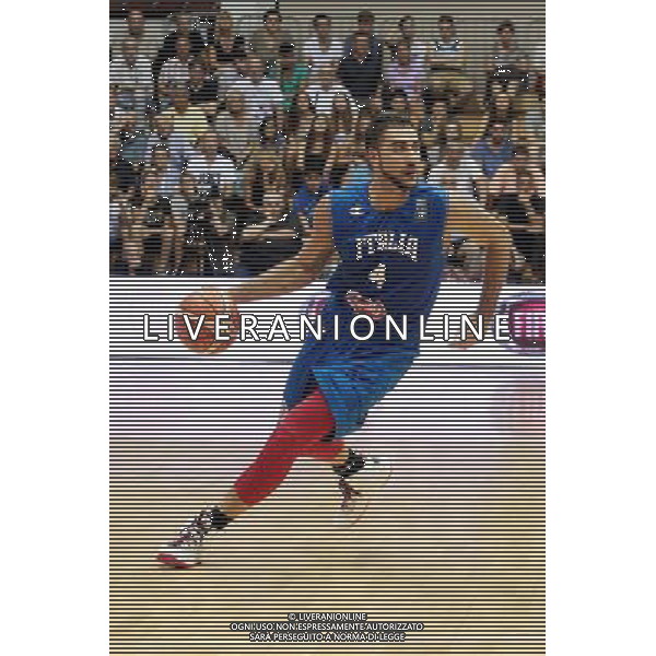 29-08-2015 TORNEO INTERNAZIONALE DI BASKET ITALIA MICHIGAN UNIVERSITY A TRIESTE NELLA FOTO PIETRO ARADORI FOTO PAOLA GARBUIO-AG ALDO LIVERANI SAS