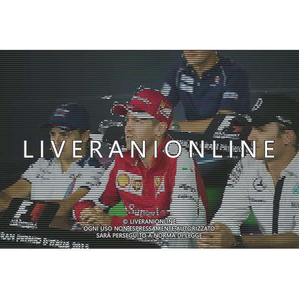 (L to R): Felipe Massa (BRA) Williams; Sebastian Vettel (GER) Ferrari; and Nico Rosberg (GER) Mercedes AMG F1 in the FIA Press Conference. 03.09.2015. Formula 1 World Championship, Rd 12, Italian Grand Prix, Monza, Italy, Preparation Day. AG ALDO LIVERANI SAS ONLY ITALY