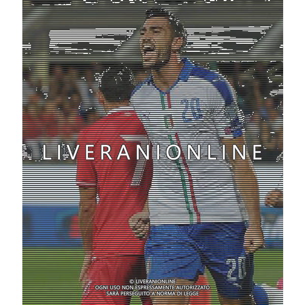 Qualificazioni ai Campionati Europei di Calcio UEFA Francia 2016 Gruppo H Firenze - 03.09.2015 Italia-Malta Nella Foto: esultanza dopo il gol di graziano pelle\' del 1-0 /Ph.Vitez-Ag. Aldo Liverani