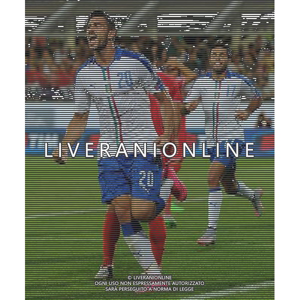 Qualificazioni ai Campionati Europei di Calcio UEFA Francia 2016 Gruppo H Firenze - 03.09.2015 Italia-Malta Nella Foto: esultanza dopo il gol di graziano pelle\' del 1-0 /Ph.Vitez-Ag. Aldo Liverani