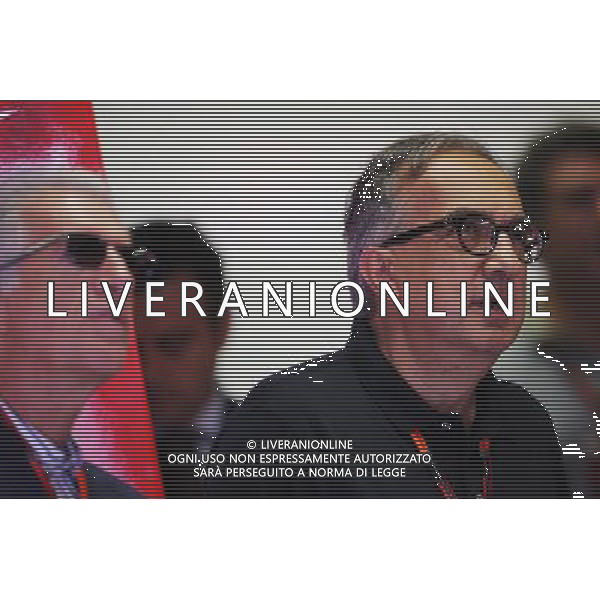 (L to R): Piero Ferrari (ITA) Ferrari Vice-President with Sergio Marchionne (ITA), Ferrari President and CEO of Fiat Chrysler Automobiles. 05.09.2015. Formula 1 World Championship, Rd 12, Italian Grand Prix, Monza, Italy, Qualifying Day. AG ALDO LIVERANI SAS ONLY ITALY