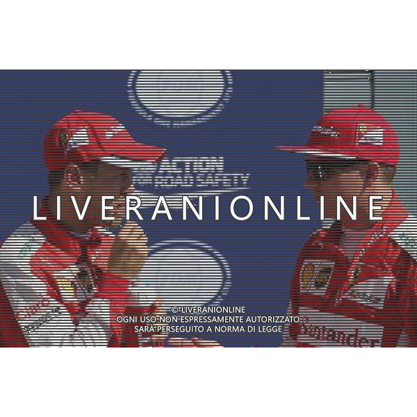 Sebastian Vettel (GER), Scuderia Ferrari and Kimi Raikkonen (FIN), Scuderia Ferrari 05.09.2015. Formula 1 World Championship, Rd 12, Italian Grand Prix, Monza, Italy, Qualifying Day. AG ALDO LIVERANI SAS ONLY ITALY