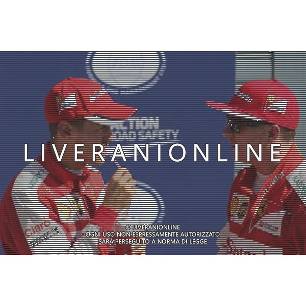 Sebastian Vettel (GER), Scuderia Ferrari and Kimi Raikkonen (FIN), Scuderia Ferrari 05.09.2015. Formula 1 World Championship, Rd 12, Italian Grand Prix, Monza, Italy, Qualifying Day. AG ALDO LIVERANI SAS ONLY ITALY