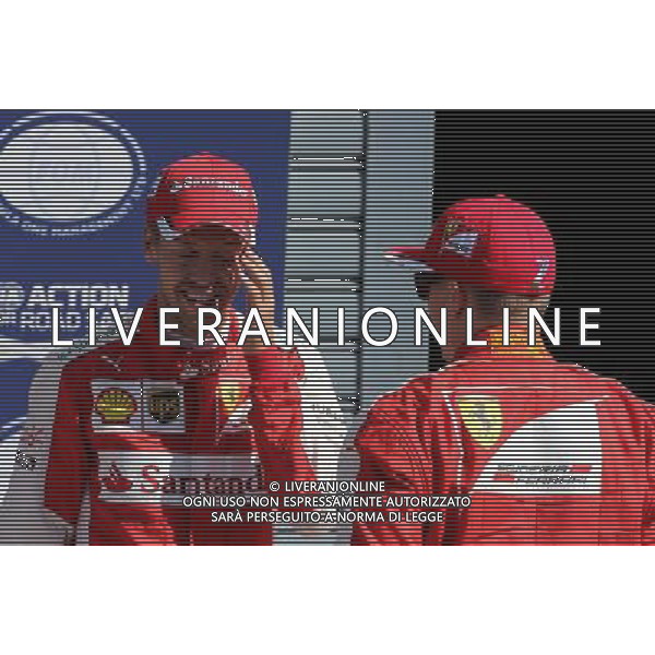 Sebastian Vettel (GER), Scuderia Ferrari and Kimi Raikkonen (FIN), Scuderia Ferrari 05.09.2015. Formula 1 World Championship, Rd 12, Italian Grand Prix, Monza, Italy, Qualifying Day. AG ALDO LIVERANI SAS ONLY ITALY