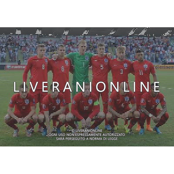 Qualificazioni ai Campionati Europei di Calcio UEFA Francia 2016 Gruppo E Serravalle (Repubblica di San Marino) - 05.09.2015 San Marino-Inghilterra Nella Foto:Inghilterra Squadra Formazone Hart,Clyne,Shaw,Shelvey,Stones,Jagielka,Milner,Barkley,Vardy,Rooney,Oxlade-Chamberlain /Ph.Vitez-Ag. Aldo Liverani