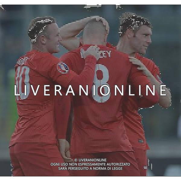 Qualificazioni ai Campionati Europei di Calcio UEFA Francia 2016 Gruppo E Serravalle (Repubblica di San Marino) - 05.09.2015 San Marino-Inghilterra Nella Foto:Rooney Wayne,Barkley Ross,Milner James /Ph.Vitez-Ag. Aldo Liverani