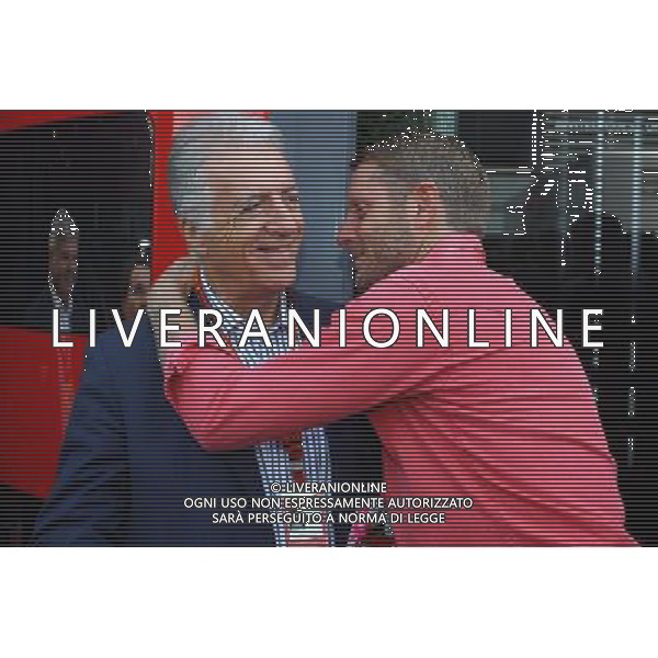 (L to R): Piero Ferrari (ITA) Ferrari Vice-President with Lapo Elkann (USA) LA Holding, Italia Independent and Independent Ideas President. 05.09.2015. Formula 1 World Championship, Rd 12, Italian Grand Prix, Monza, Italy, Qualifying Day. AG ALDO LIVERANI SAS ONLY ITALY