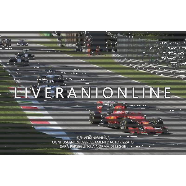 Sebastian Vettel (GER) Ferrari SF15-T at the start of the race. 06.09.2015. Formula 1 World Championship, Rd 12, Italian Grand Prix, Monza, Italy, Race Day. AG ALDO LIVERANI SAS ONLY ITALY