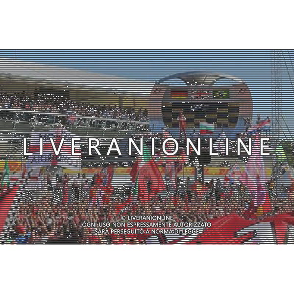 Sebastian Vettel (GER) Ferrari celebrates his second position on the podium. 06.09.2015. Formula 1 World Championship, Rd 12, Italian Grand Prix, Monza, Italy, Race Day. AG ALDO LIVERANI SAS ONLY ITALY