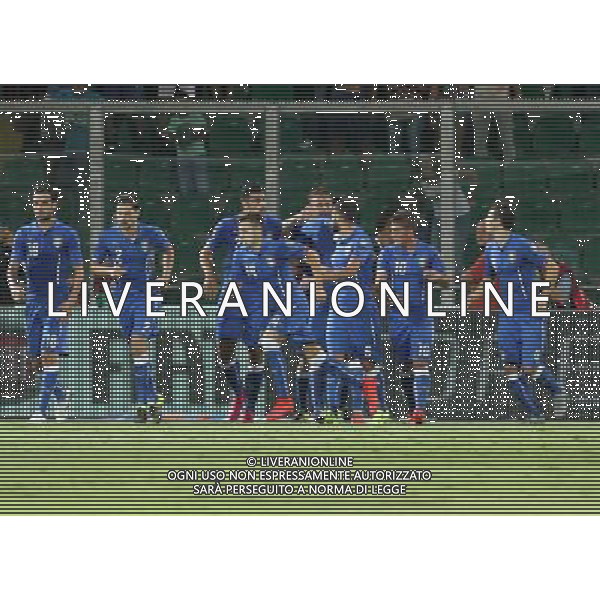 6-9-15 Palermo : italia - bulgaria Qualificazioni europei 2016 Nella foto: esultanza giocatori dell\'italia dopo il gol di de rossi GIUSEPPE SERGI/AG ALDO LIVERANI SAS 