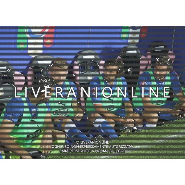 6-9-15 Palermo : italia - bulgaria Qualificazioni europei 2016 Nella foto: pirlo e barzagli in panchina GIUSEPPE SERGI/AG ALDO LIVERANI SAS 