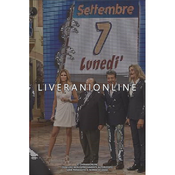 Roma - 07/09/2015 - Studi Rai Teulada - Prima puntata della trasmissione TV \' I Fatti Vostri \' - nella foto: da sx Adriana Volpe Giancarlo Magalli Marcello Cirillo e Demo Morselli / Ph. Fabrizio Corradetti - Ag. Aldo Liverani sas