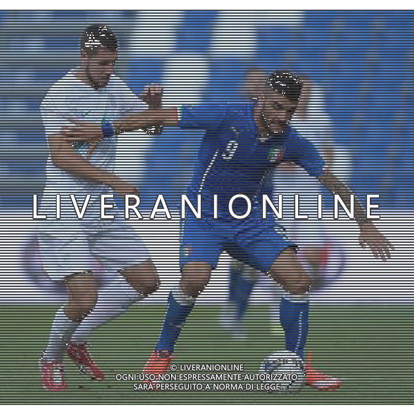 Qualificazioni ai Campionati Europei UEFA Under 21 Gruppo 2 Reggio Emilia - 08.09.2015 Italia-Slovenia Nella Foto:Monachello Gaetano-Bajric Kenan /Ph.Vitez-Ag. Aldo Liverani