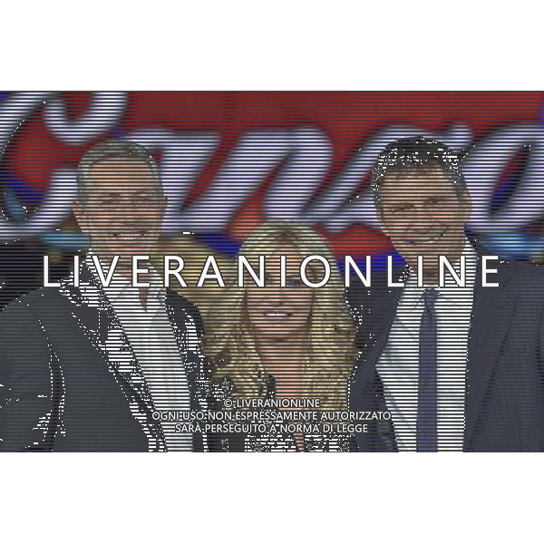 Roma - 10/09/2015 - Auditorium Rai - Presentazione trasmissione TV \' Ti lascio una canzone \' - nella foto: Massimiliano Pani Leonardo De Amicis Antonella Clerici e Fabrizio Frizzi / Ph. Fabrizio Corradetti - Ag. Aldo Liverani sas