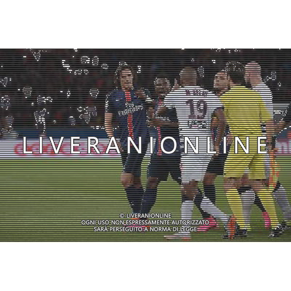 altercation Edinson CAVANI / Nicolas MAURICE BELAY - 11.09.2015 - PSG / Bordeaux - 5eme journee Ligue 1 Photo : Nolwenn Le Gouic / Icon Sport AG ALDO LIVERANI SAS ONLY ITALY