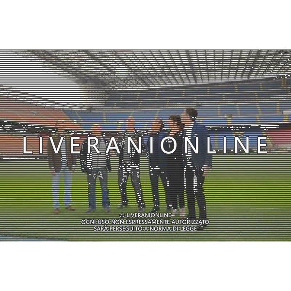 Milano stadio S.Siro photocall quelli che il calcio Nicola Savino,Gialappa\'s ,Lucia Ocone,Ubaldo Pantani FOTO ALDO GAZZANIGA-AG ALDO LIVERANI SAS