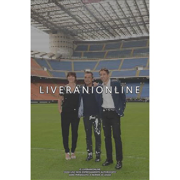 Milano stadio S.Siro photocall quelli che il calcio Nicola Savino,Lucia Ocone,Ubaldo Pantani FOTO ALDO GAZZANIGA-AG ALDO LIVERANI SAS